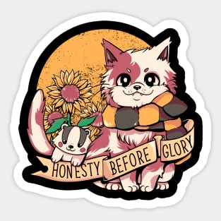 Honesty Before Glory Sunflower Cat by Tobe Fonseca Sticker
